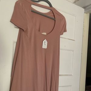 El bloom nude tshirt dress open back